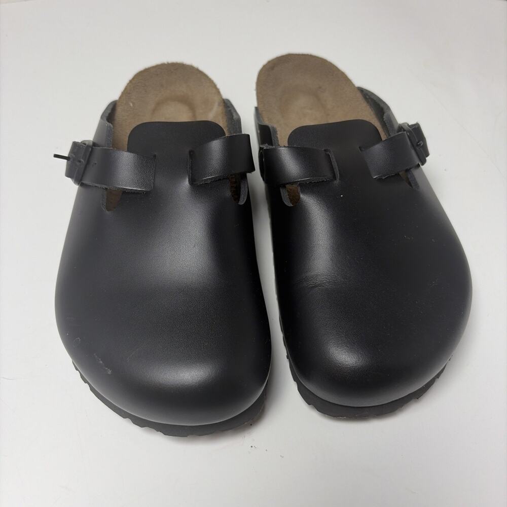 Birkenstock New w/o Box Boston Super Grip Black Leather Regular - Size 36